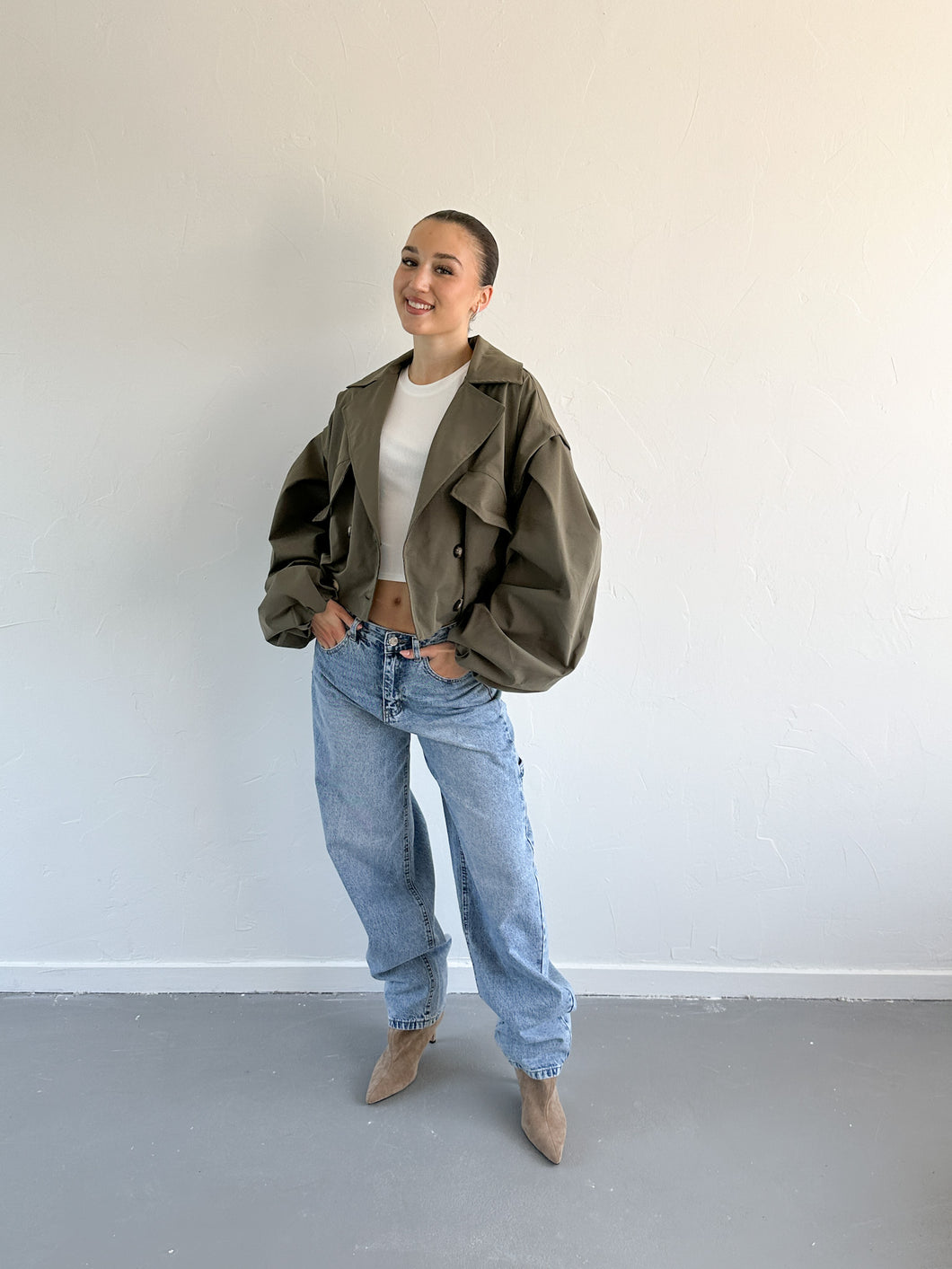 Lotte trenchcoat kort groen
