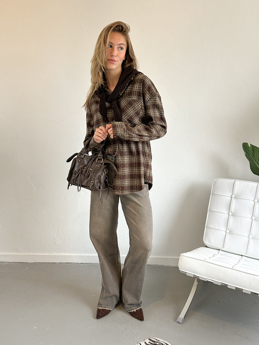 Elien blouse strass bruin