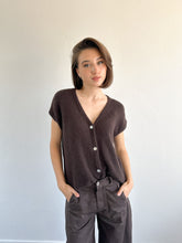 Afbeelding in Gallery-weergave laden, Olly gebreid gilet choco bruin
