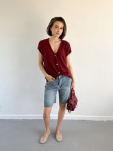 Afbeelding in Gallery-weergave laden, Olly gebreid gilet bordeaux rood

