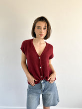 Afbeelding in Gallery-weergave laden, Olly gebreid gilet bordeaux rood
