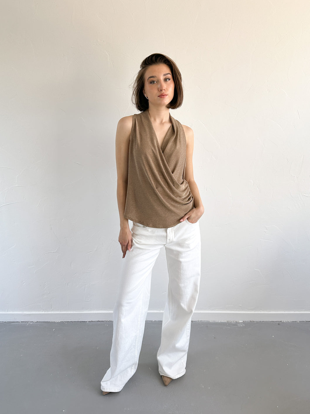 Judith glitter top goud