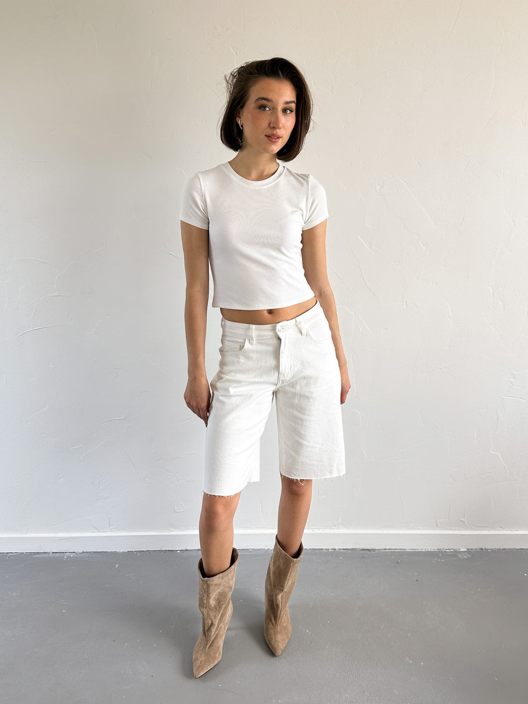 Cindy denim jort wit