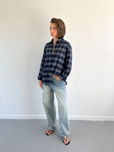 Afbeelding in Gallery-weergave laden, Bibi ruit blouse strass blauw
