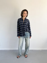 Afbeelding in Gallery-weergave laden, Bibi ruit blouse strass blauw
