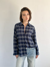 Afbeelding in Gallery-weergave laden, Bibi ruit blouse strass blauw
