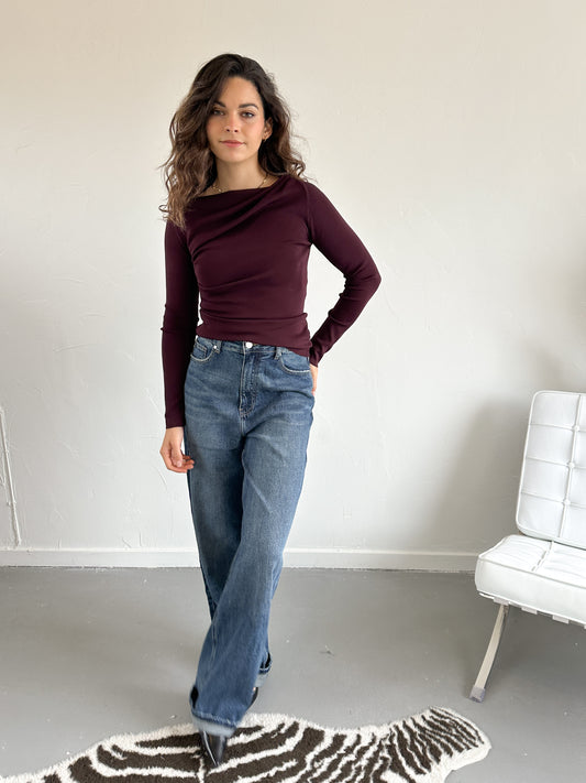 Lauren top bordeaux