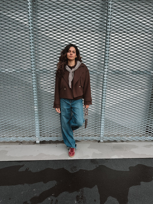 Veerle korte trenchcoat bruin