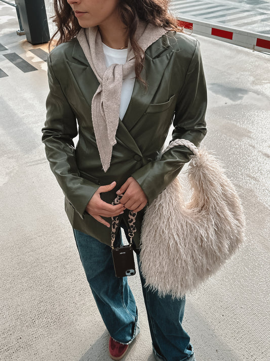Robin leren blazer groen