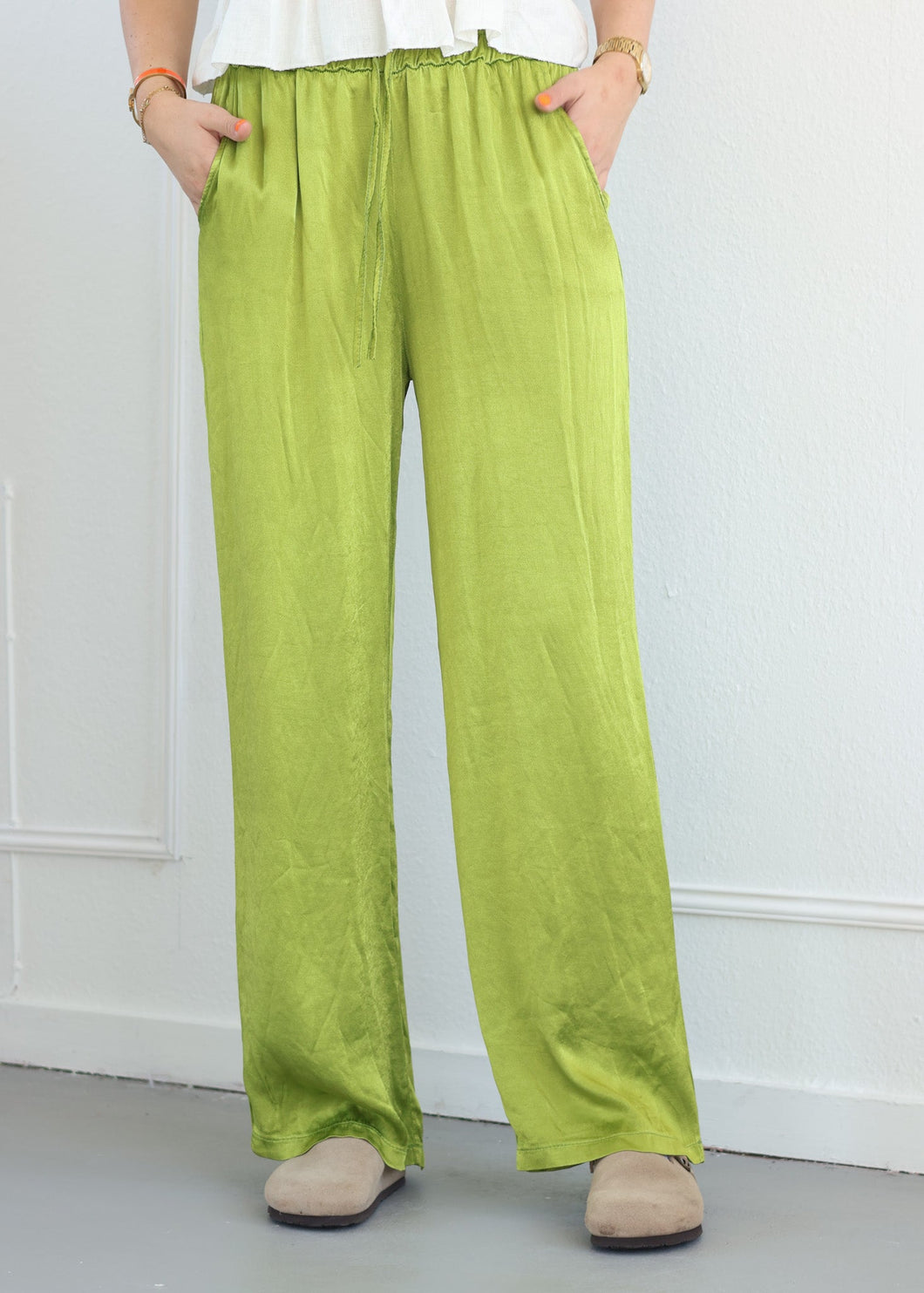 ByHan Silk Pants Lime - meer kleuren