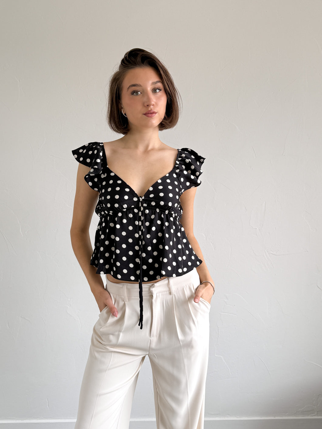 Floor stippen top zwart