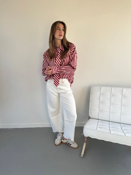 Roxy stipe blouse met stropdas