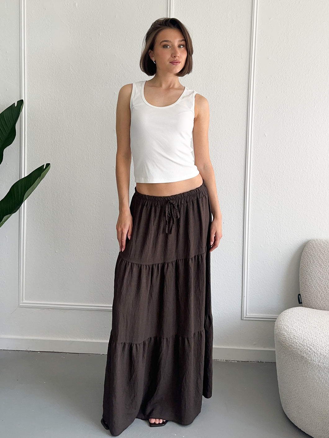 Lola maxi rok bruin