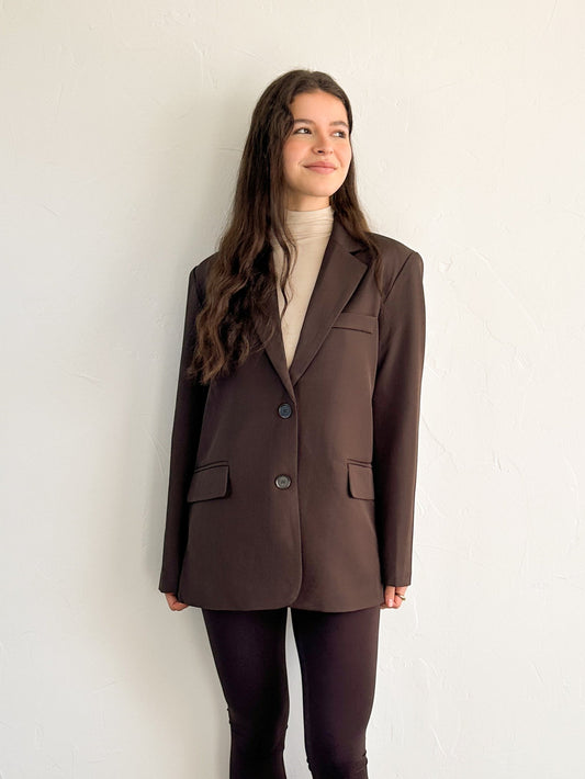 Amber oversized blazer bruin