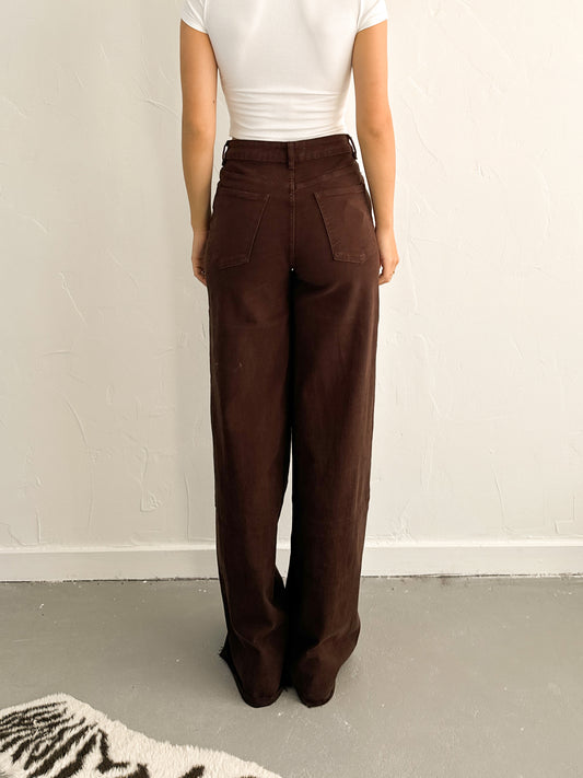 Ally wide leg jeans bruin