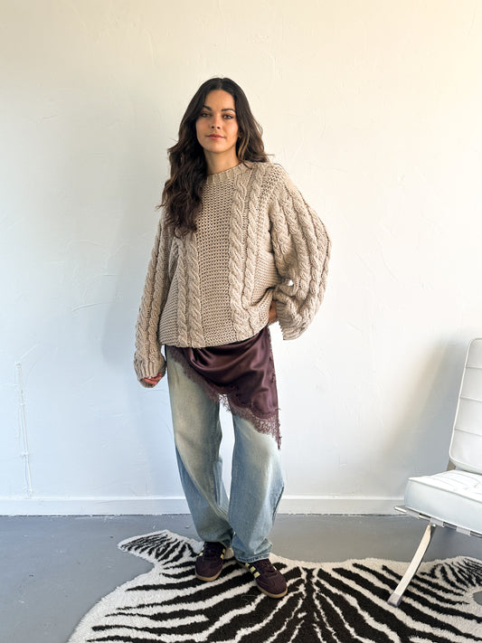 Hannah kabeltrui taupe