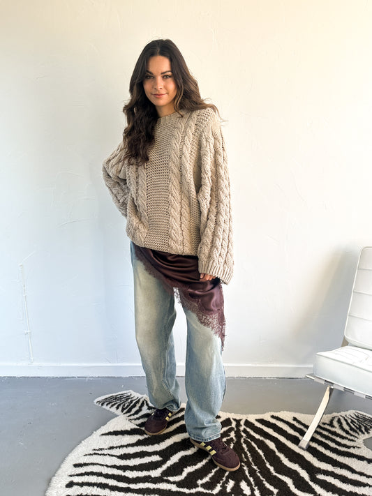 Hannah kabeltrui taupe