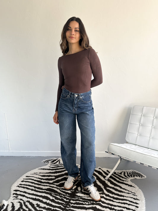 Cici balloon fit jeans donkerblauw