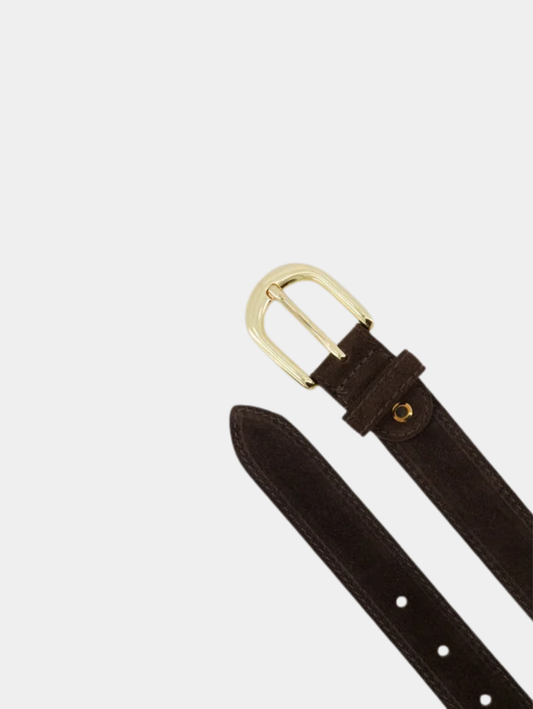 Suus suede riem donkerbruin